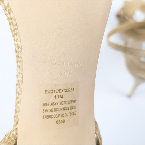 Steve Madden Excite Natural Raffia Stiletto Heel Dress Sandals Size 11 - Picture 10 of 10